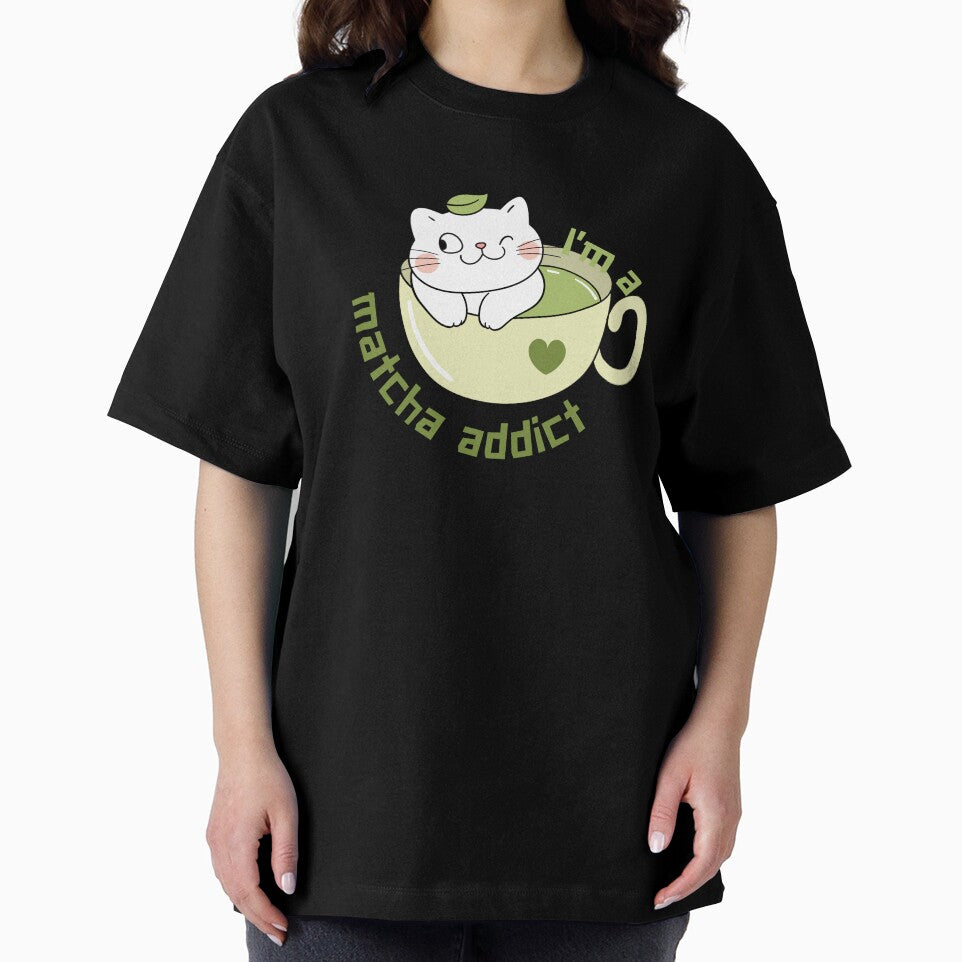 Cute Matcha Addict Cat – Kawaii Kitty in Matcha Cup Illustration by MUKUND FASHION DESIGN T-Shirts, Hoodie,... (Image 2)