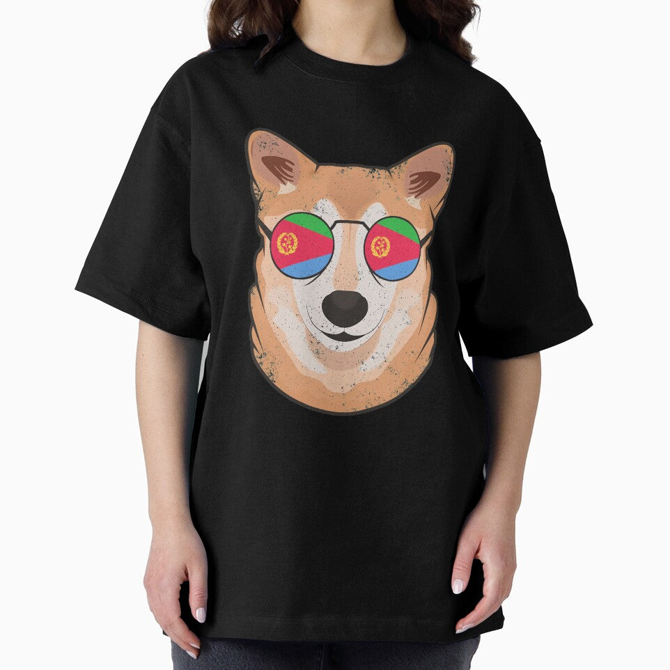 Vintage Patriotic Shiba Inu Eritrean Flag by feether-store
