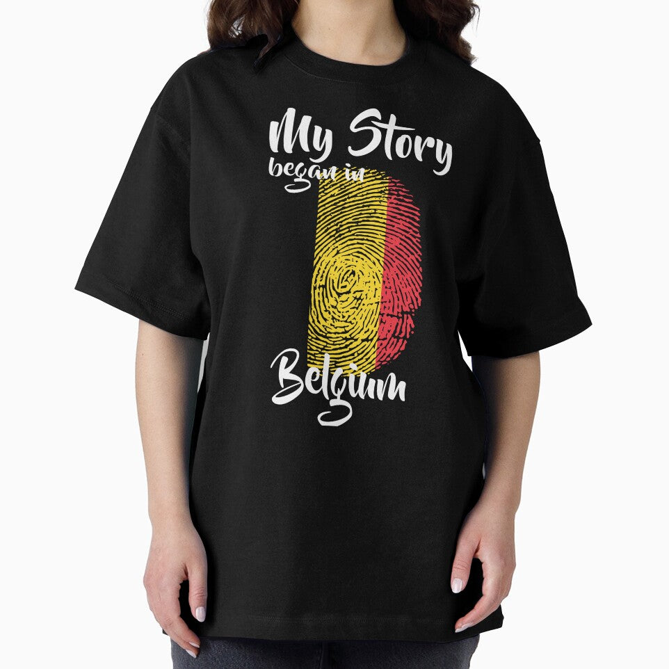 My story began in Belgium Flag Fingerprint DNA Belgian by PartyShirts1