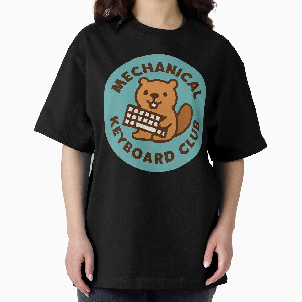 Mechanical Keyboard Club Retro Badge - Cute Beaver Tech Enthusiast Art by TSE DESIGN T-Shirts, Hoodie, Sweatshirt (Image 2)