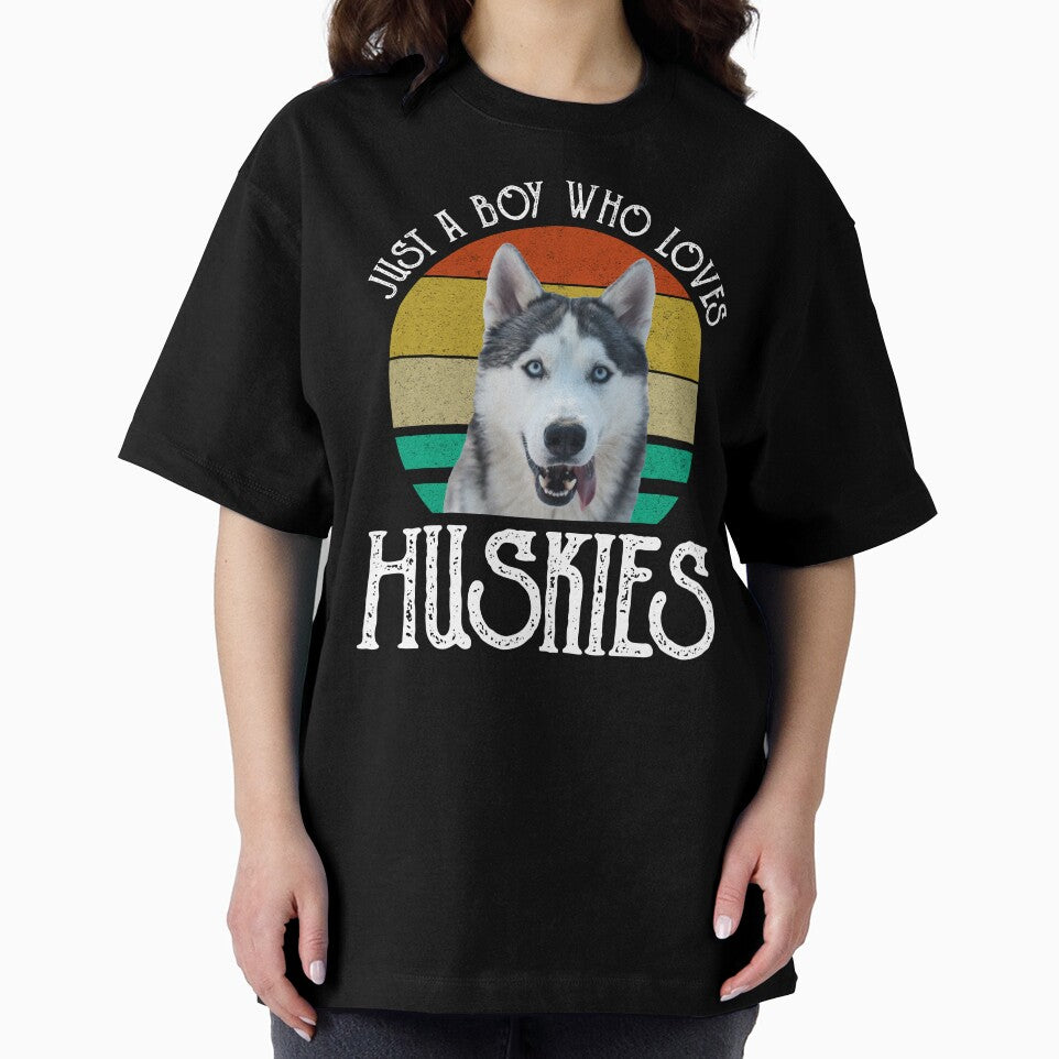 Just A Boy Who Loves Huskies by Cat Lady Designs T-Shirts, Hoodie, Sweatshirt | BlankRebels.com (Image 2)