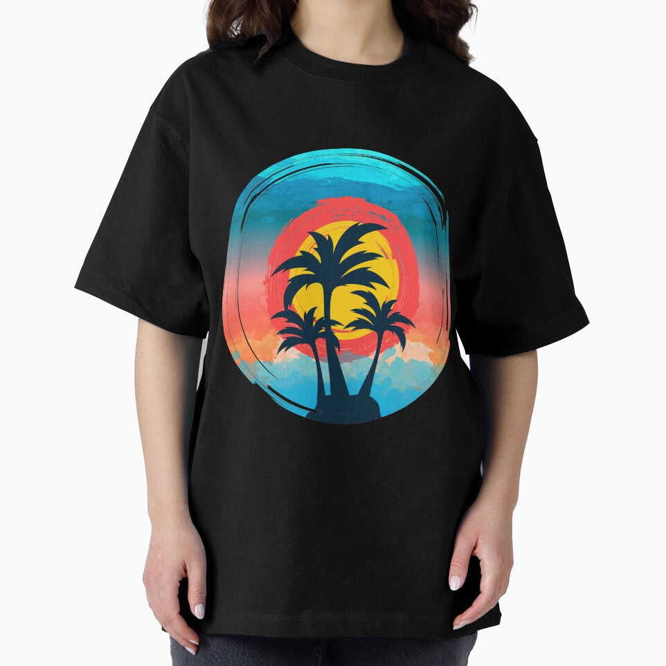 Art Painting Summer Tropical Sunset Nature t-shirt by AYOUCHKA Hoodie, Sweatshirt | BlankRebels.com (Image 2)
