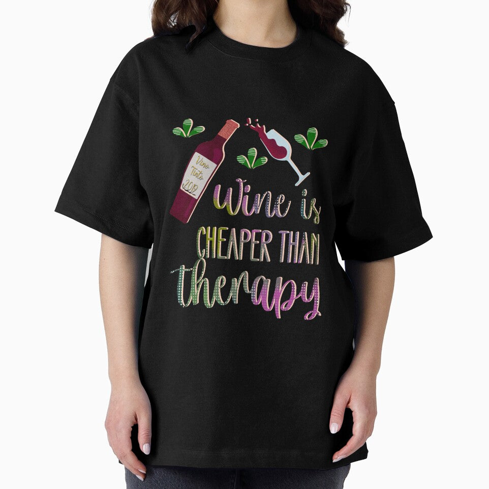 Wine is Cheaper than Therapy by CreArtation T-Shirts, Hoodie, Sweatshirt | BlankRebels.com (Image 2)