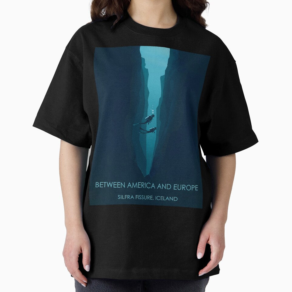 Between America and Europe – Silfra Fissure, Iceland (1) by InkoraLab T-Shirts, Hoodie, Sweatshirt (Image 2)