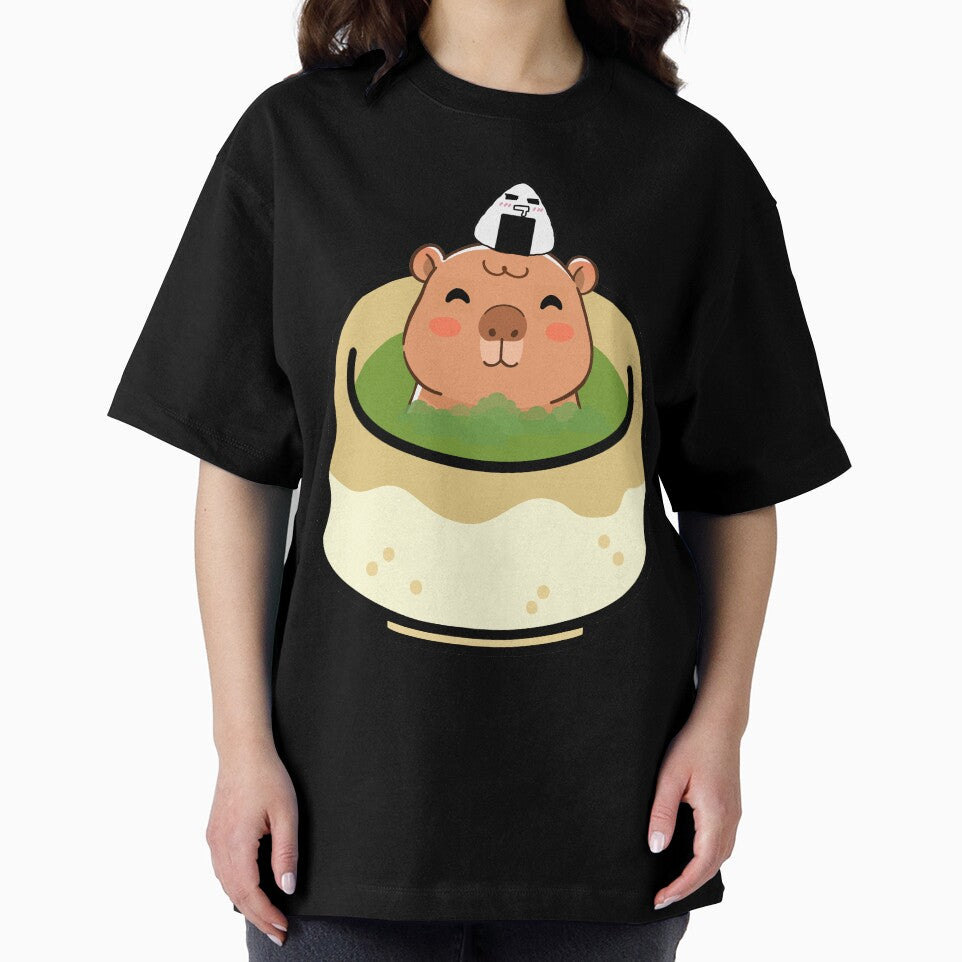 Cute Capybara Matcha Latte Bath - Kawaii Green Tea Onsen by Kanniax T-Shirts, Hoodie, Sweatshirt | BlankRebels.com (Image 2)
