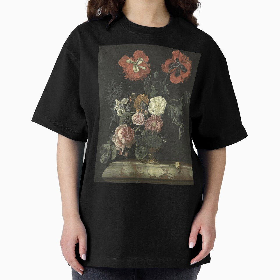 Dark Academia Flowers Painting, Dark Cottagecore Gothic Still Life Painting by Kink Collective T-Shirts,... (Image 2)