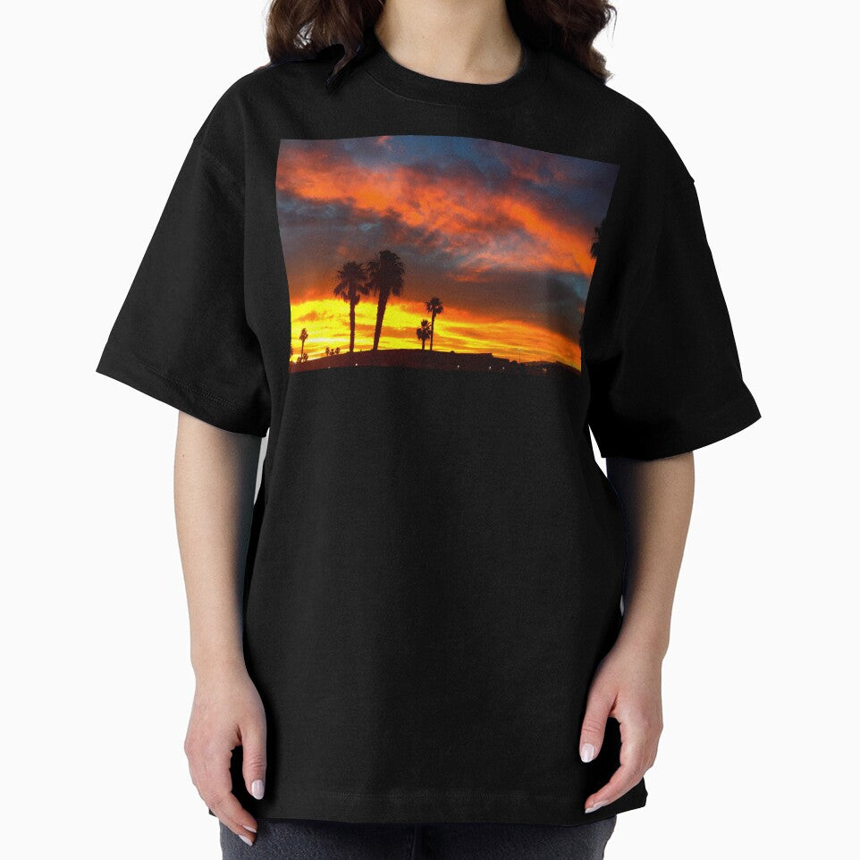 Red hot Palm treesSunset landscape by Iritof by iritof T-Shirts, Hoodie, Sweatshirt | BlankRebels.com (Image 2)