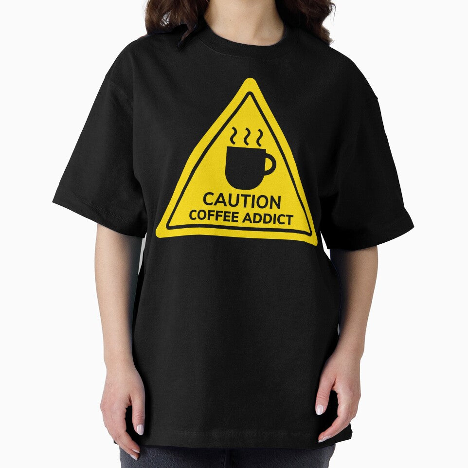 Caution Coffee Addict - Funny Warning Sign For Coffee Lovers by Shape Snip Studio