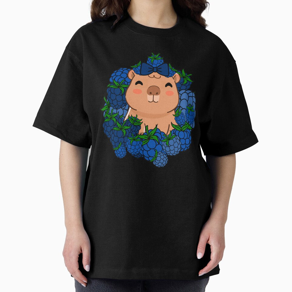 Cute Kawaii Capybara with Blackberry Wreath by Kanniax T-Shirts, Hoodie, Sweatshirt | BlankRebels.com (Image 2)