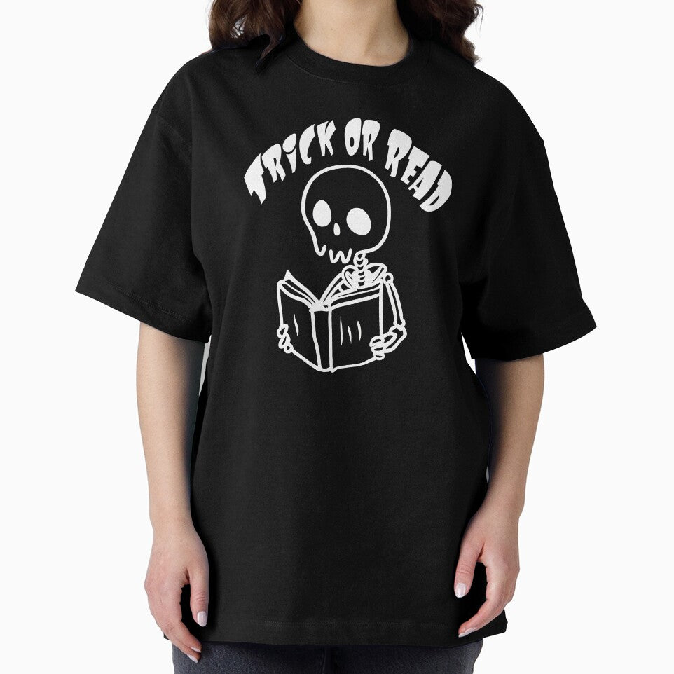 Trick or Read - White Skeleton reading a book by PrintSoulDesign T-Shirts, Hoodie, Sweatshirt | BlankRebels.com (Image 2)