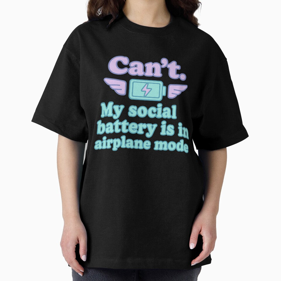Funny Introvert Social Battery Airplane Mode feature by UnsignedTalentCreative T-Shirts, Hoodie, Sweatshirt (Image 2)