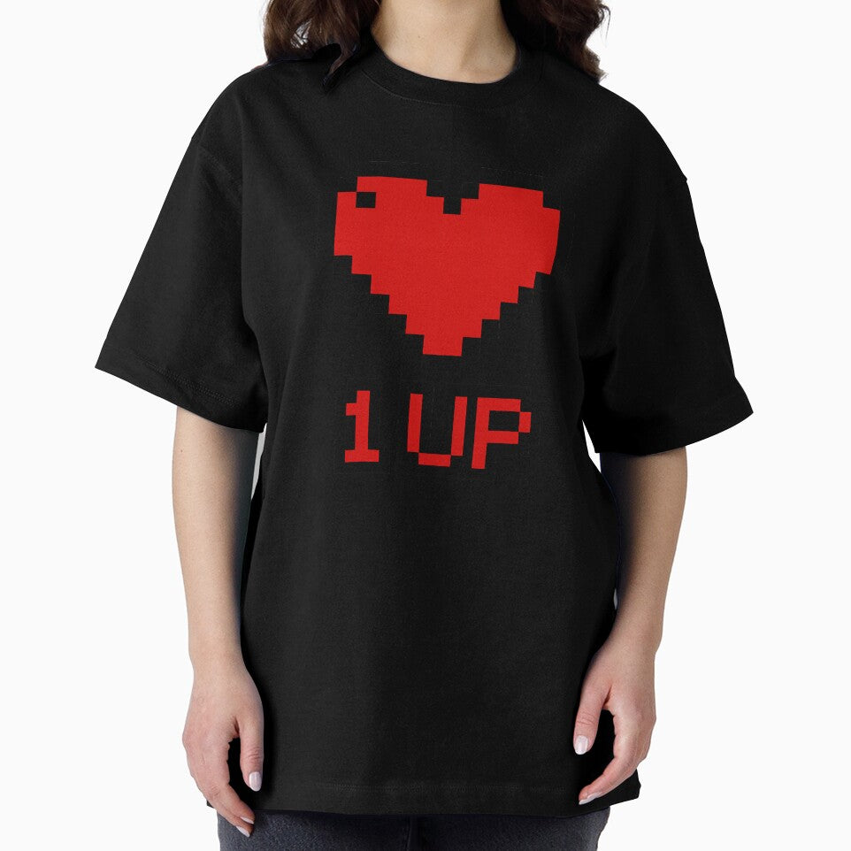 1UP Heart Pixel Art - Retro Gaming Love Extra Life Power Up by CreativeVisionsHub