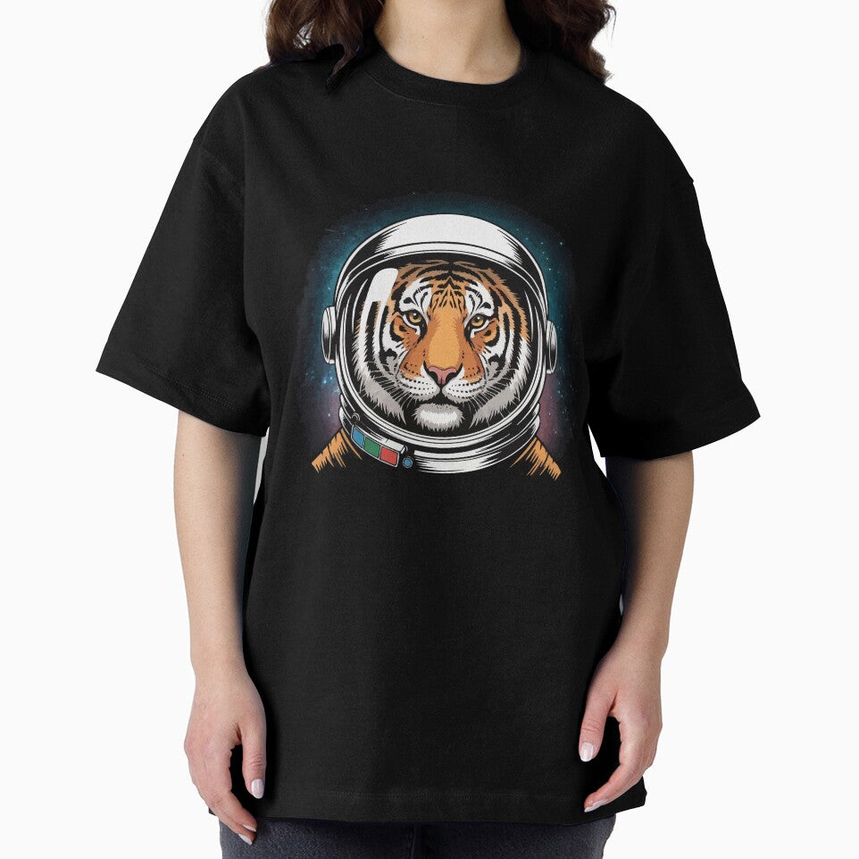Astronaut Tiger Space Illustration – Cosmic Wild Animal Art by popcorntot T-Shirts, Hoodie, Sweatshirt (Image 2)