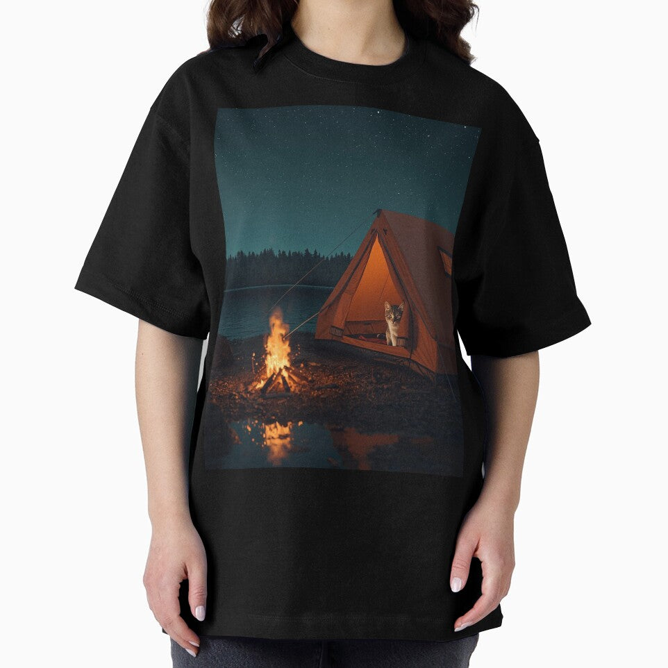 Tent Therapy Camping Cat by Lake Campfire by Falconwolf T-Shirts, Hoodie, Sweatshirt | BlankRebels.com (Image 2)