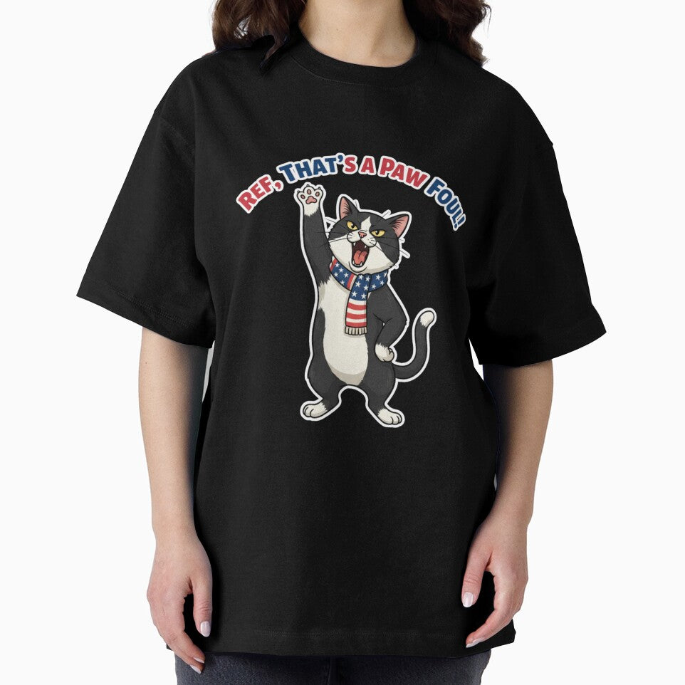 Ref, That's a Paw Fo ul! — Funny Tuxedo Cat Football Design BLUE by catastrocat