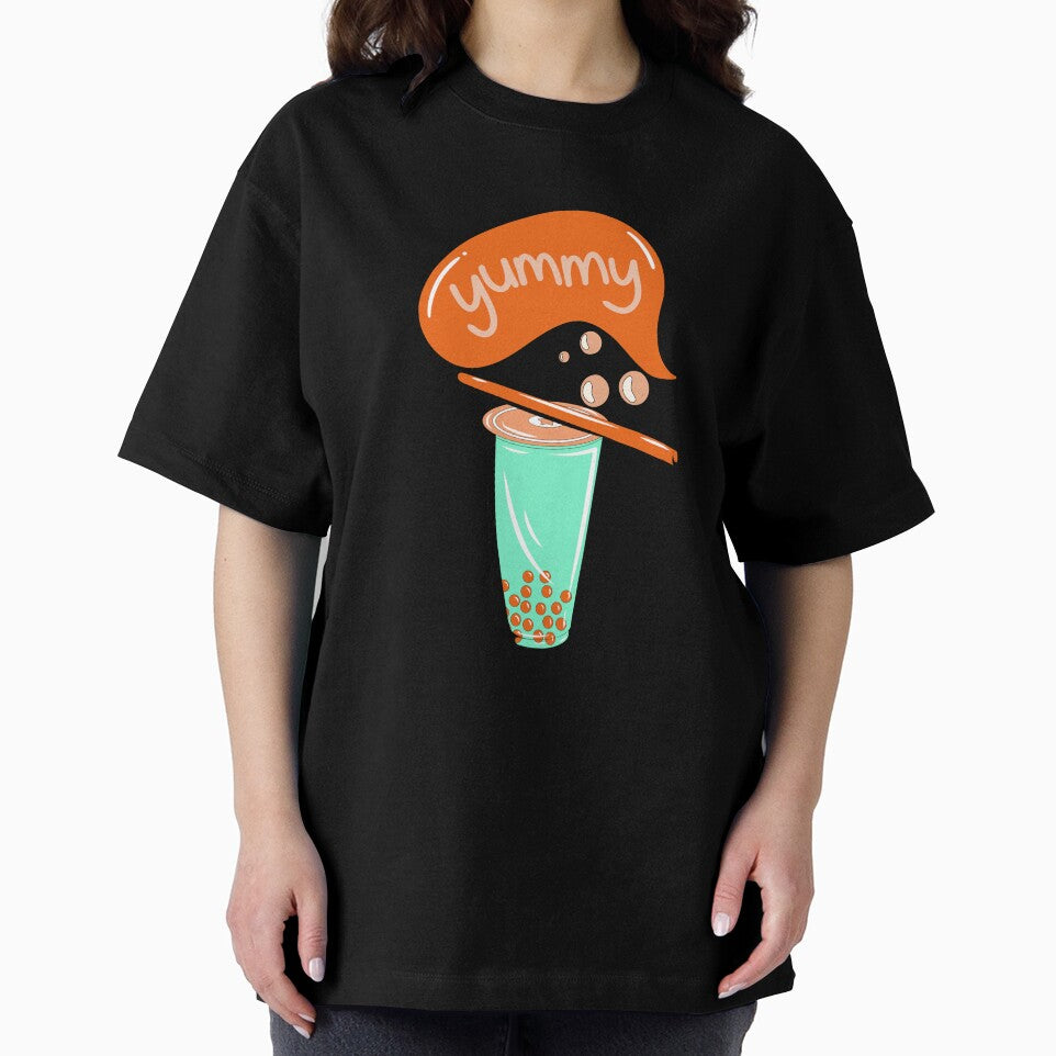 boba tea bubble milk matcha tea orange brown pattern by DesignYourWaystore T-Shirts, Hoodie, Sweatshirt (Image 2)