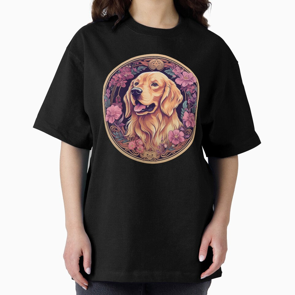 Golden Retriever Amongst Flowers (Blue Background) by Michaelajf12 T-Shirts, Hoodie, Sweatshirt | BlankRebels.com (Image 2)