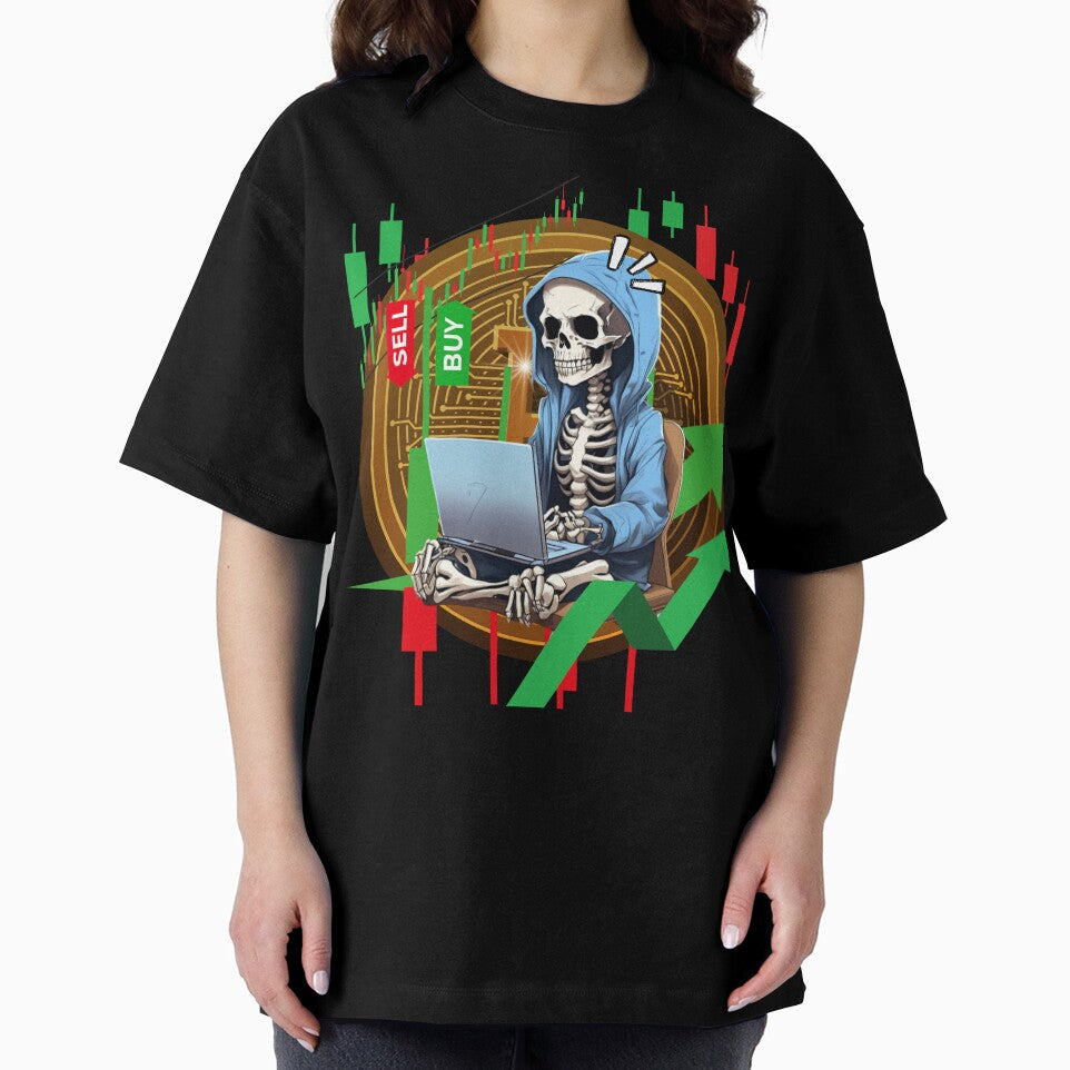 Skeleton Crypto Trader Tee – Funny Trading Shirt for Crypto Enthusiasts by MCCSLK magic crayons