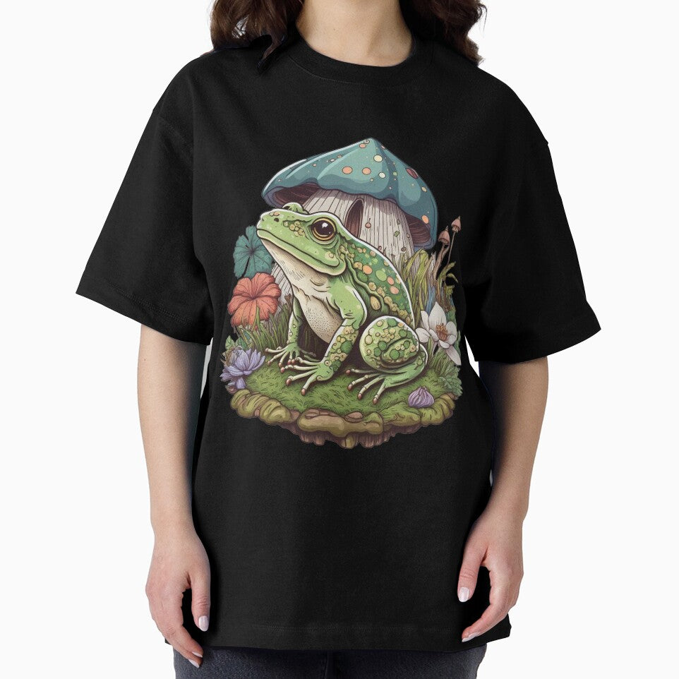 Cottagecore Aesthetic Frog With Mushroom. Cute Mushroom Frog by ahmed2751989 T-Shirts, Hoodie, Sweatshirt (Image 2)