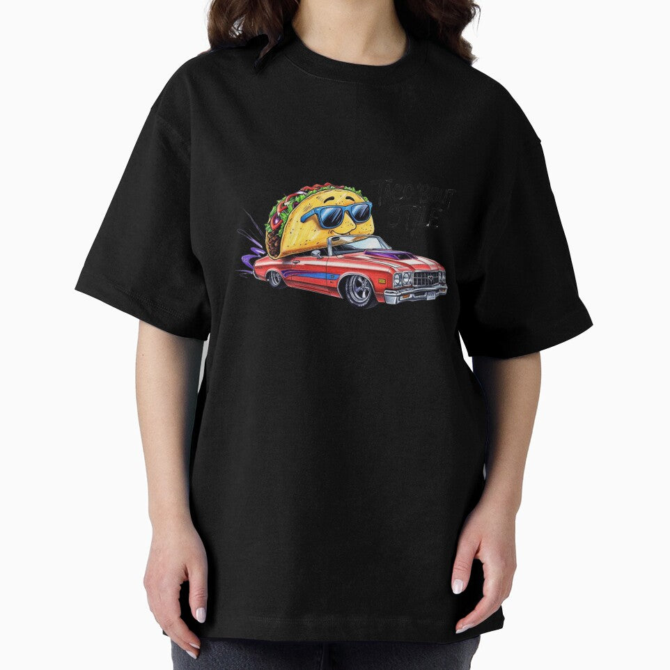 Cool Taco Driving Classic Car Illustration by LOLThreads