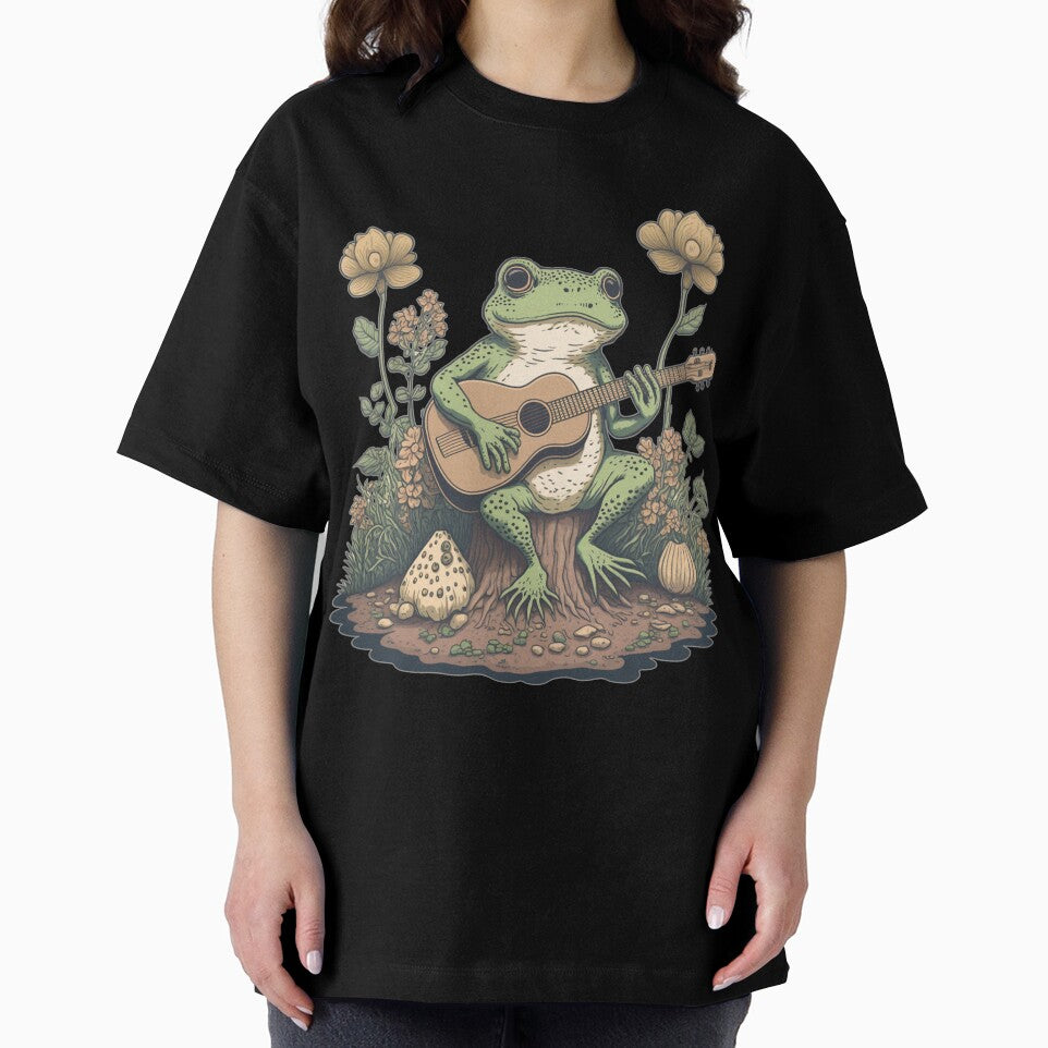 Cottagecore Aesthetic Frog With Guitar Mushroom by ahmed2751989 T-Shirts, Hoodie, Sweatshirt | BlankRebels.com (Image 2)