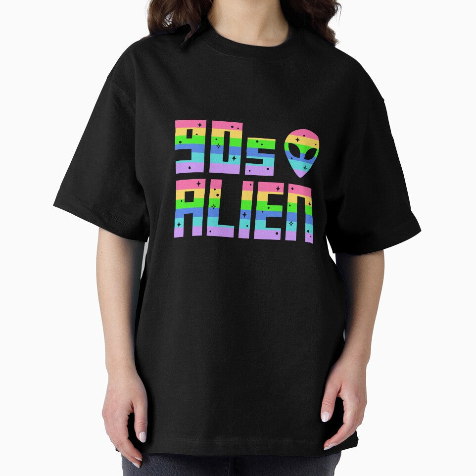 90s Alien Rainbow Pixel Tech T-Shirts, Hoodie, Sweatshirt