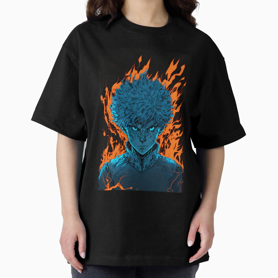 Anime Boy Blue Fire Powerup by Bubblebuk T-Shirts, Hoodie, Sweatshirt | BlankRebels.com (Image 2)