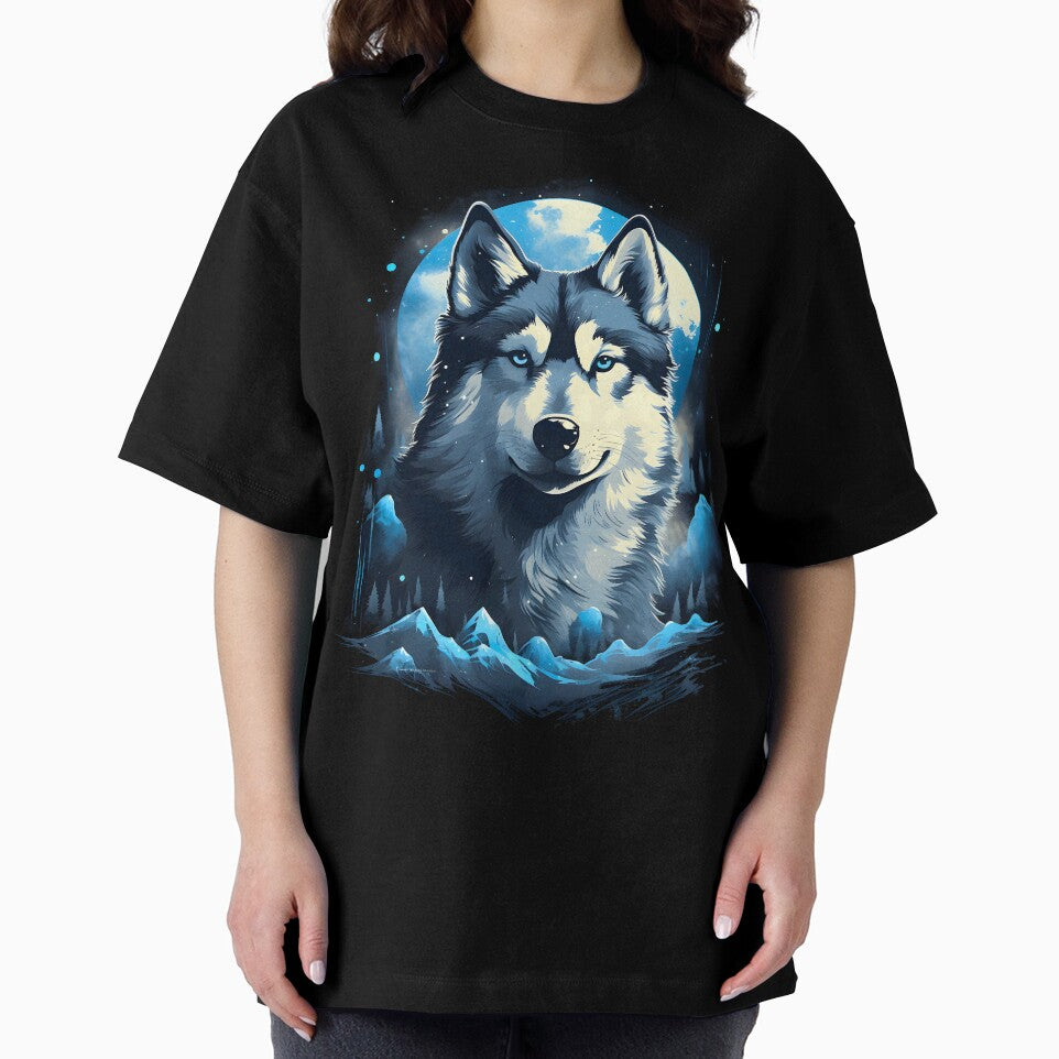 Mystic Siberian Husky Moon Art – Winter Dog Illustration by PixelsPaws T-Shirts, Hoodie, Sweatshirt (Image 2)