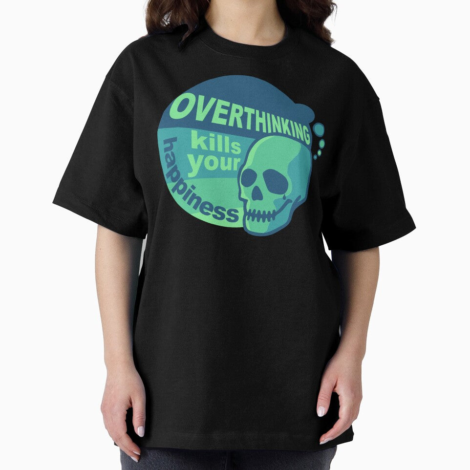 Overthinking kills your happiness Retro style Green by Skulls & Calaveras T-Shirts, Hoodie, Sweatshirt (Image 2)