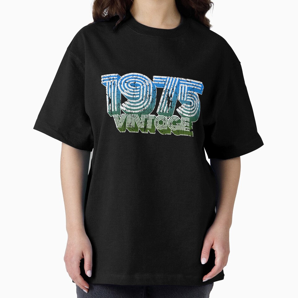 Vintage 70s 43th Birthday T Shirt Oldschool 1975 Mom Gift by roarr Hoodie, Sweatshirt | BlankRebels.com (Image 2)