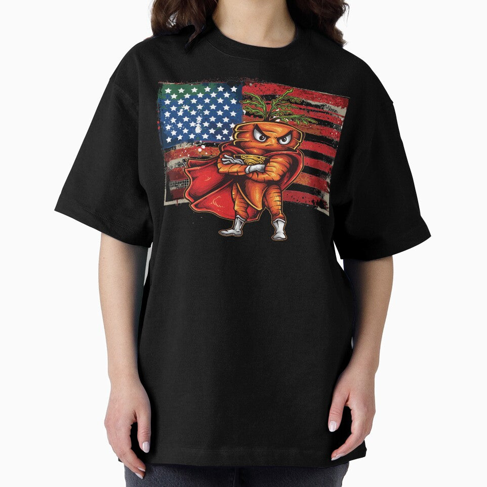 USA Flag Angry Carrot Foodie Superhero by ProjectX23 T-Shirts, Hoodie, Sweatshirt | BlankRebels.com (Image 2)