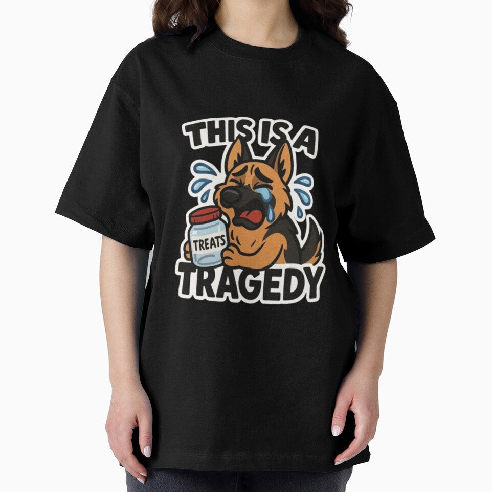 This Is a Tragedy – Funny Cute German Shepherd Dog Humor Sarcastic GSD Design by Typologystudios T-Shirts,... (Image 2)