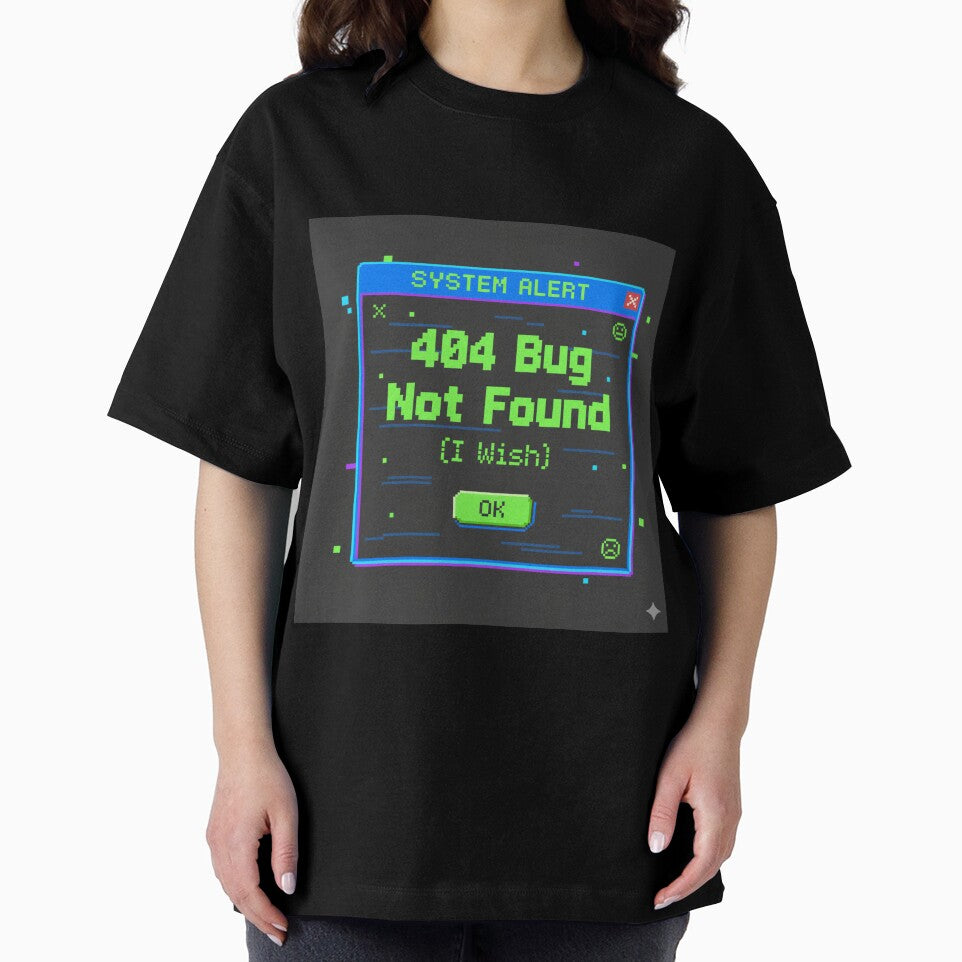 404 Bug Not Found – Funny Coding & Gamer Error Message by GlitchGameStudio T-Shirts, Hoodie, Sweatshirt (Image 2)