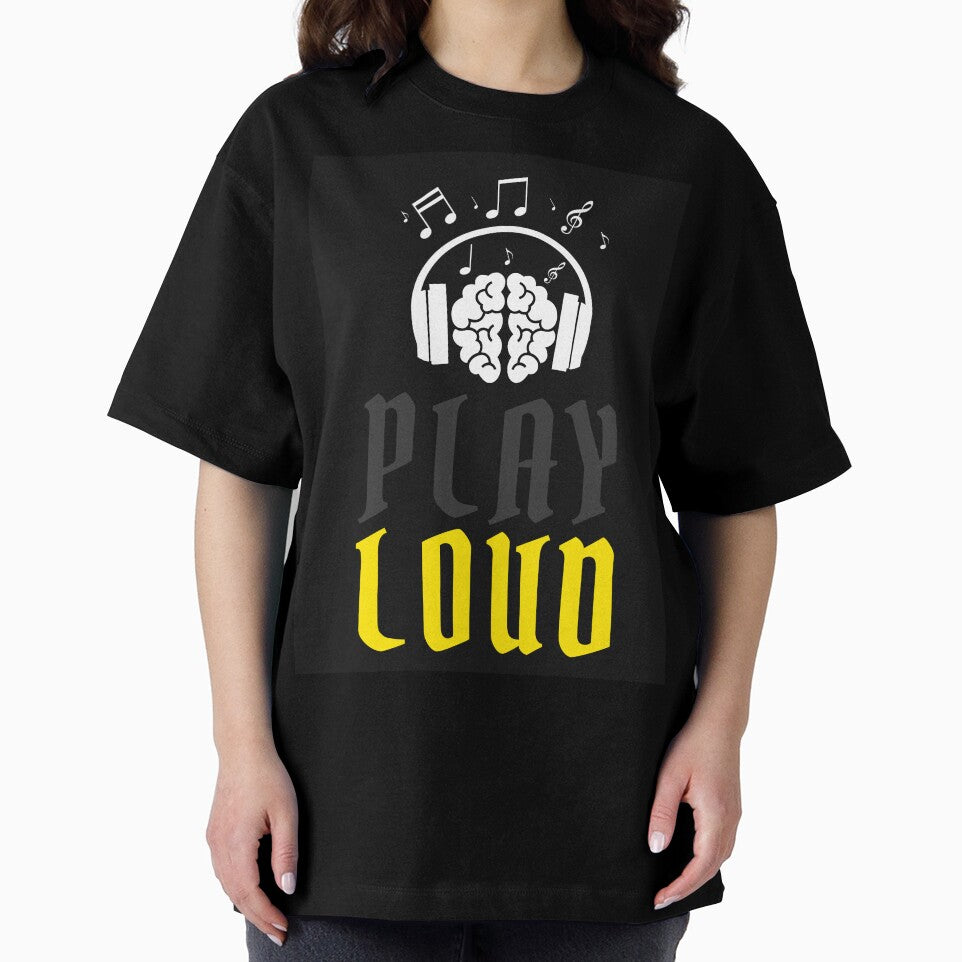 Play Loud Quote Grey Yellow Graphic by MotionWaves T-Shirts, Hoodie, Sweatshirt | BlankRebels.com (Image 2)