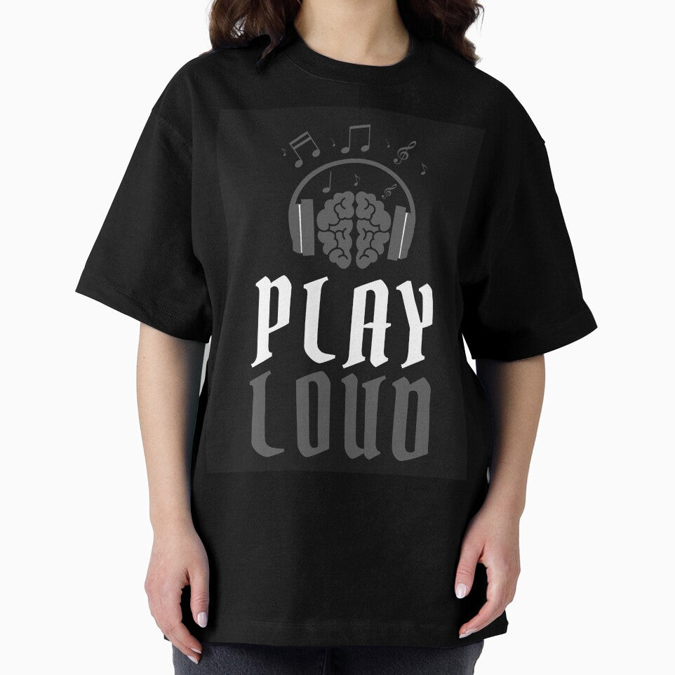 Play Loud Quote Grey Graphic by MotionWaves T-Shirts, Hoodie, Sweatshirt | BlankRebels.com (Image 2)