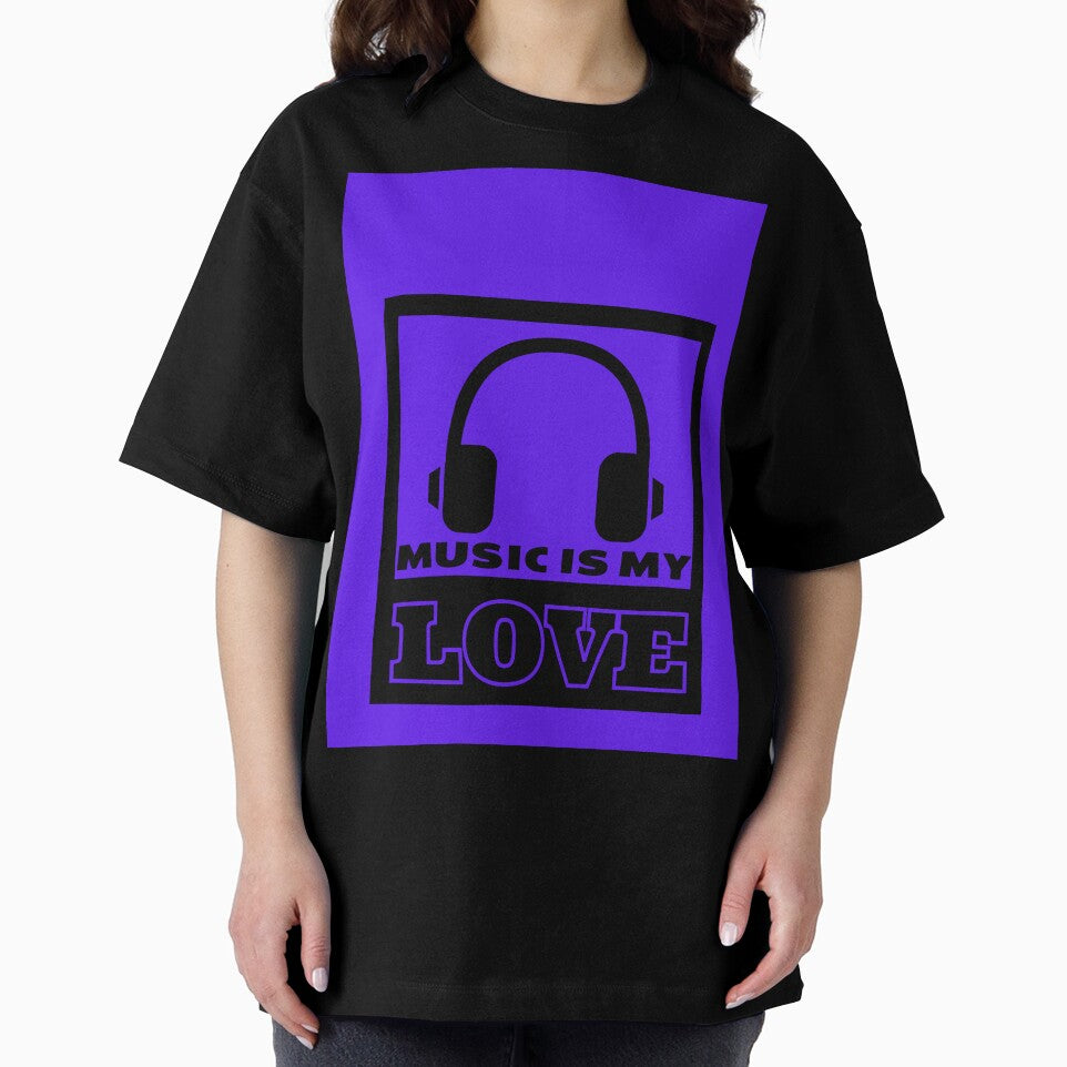 Music Is My Love Quote Blue Graphic by MotionWaves T-Shirts, Hoodie, Sweatshirt | BlankRebels.com (Image 2)