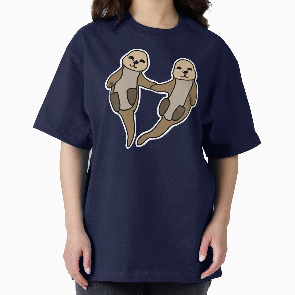 Otters Holding Hands In A Heart by BundaBear T-Shirts, Hoodie, Sweatshirt | BlankRebels.com (Image 2)