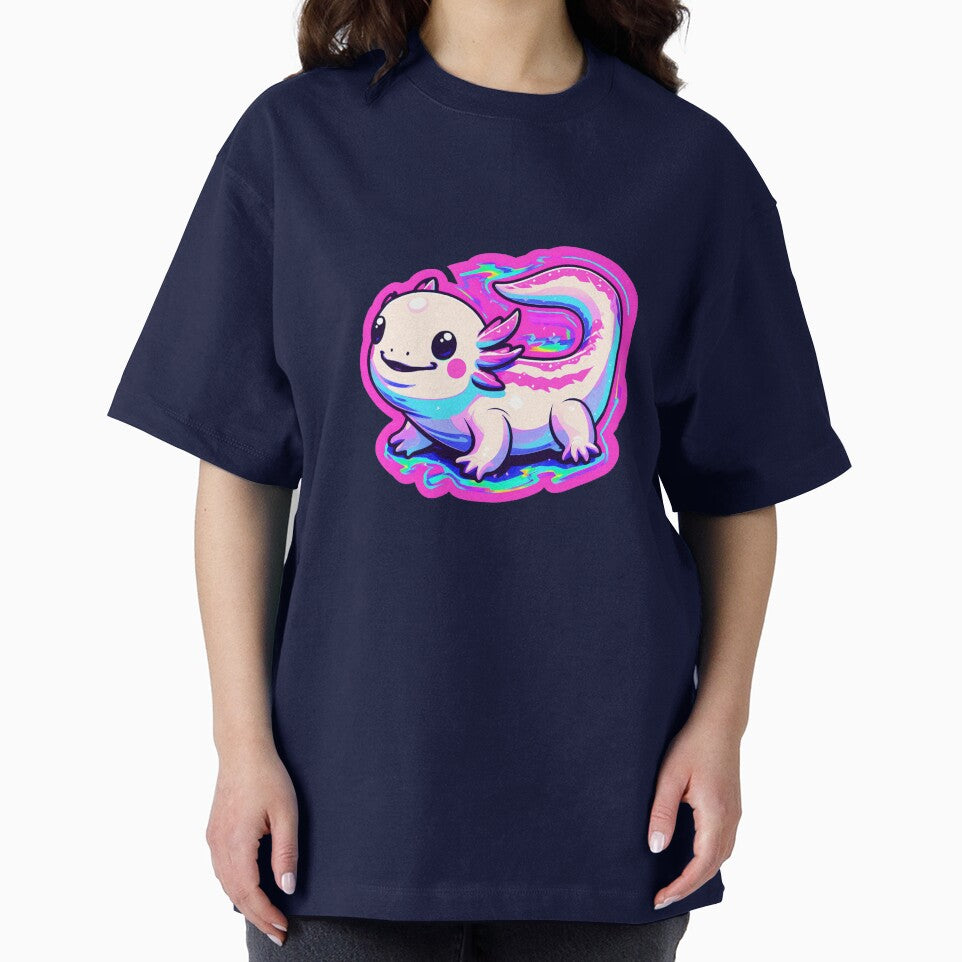Neon and bright Axolotl art running by Mr Pyuku T-Shirts, Hoodie, Sweatshirt | BlankRebels.com (Image 2)