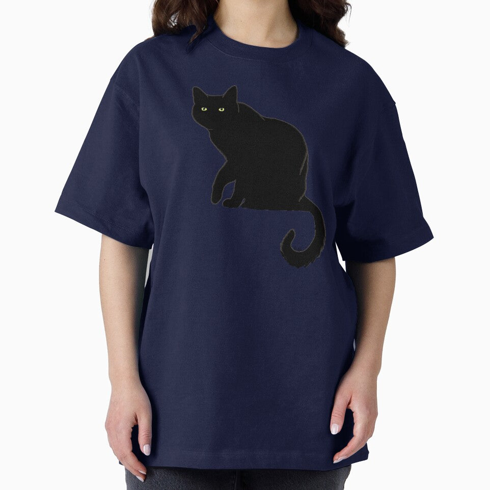 Pitch Black Cat - Sage Green Background by EcoElsa T-Shirts, Hoodie, Sweatshirt | BlankRebels.com (Image 2)