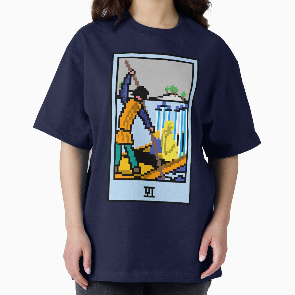 Wait Is This Pixel Art Tarot? Blue Minor Arcana 'Six Swords' ( Stickers Other Accessories) T-Shirts, Hoodie, Sweatshirt