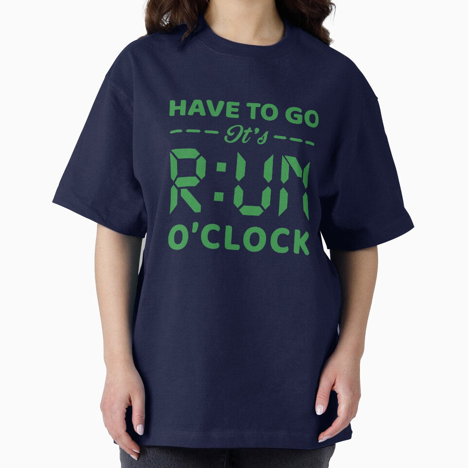 Have To Go It's RUN o'clock - Funny Running Quotes -  Blue,Green, Gray, White - Marathoner Gift, Runner's Gift,... (Image 2)