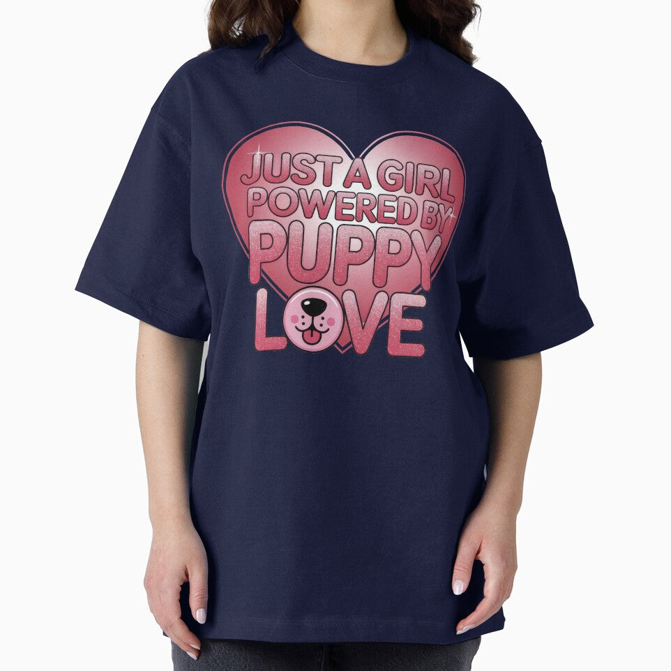 Just a Girl Powered by Puppy Love – Cute Dog Quote by TextMood T-Shirts, Hoodie, Sweatshirt | BlankRebels.com (Image 2)