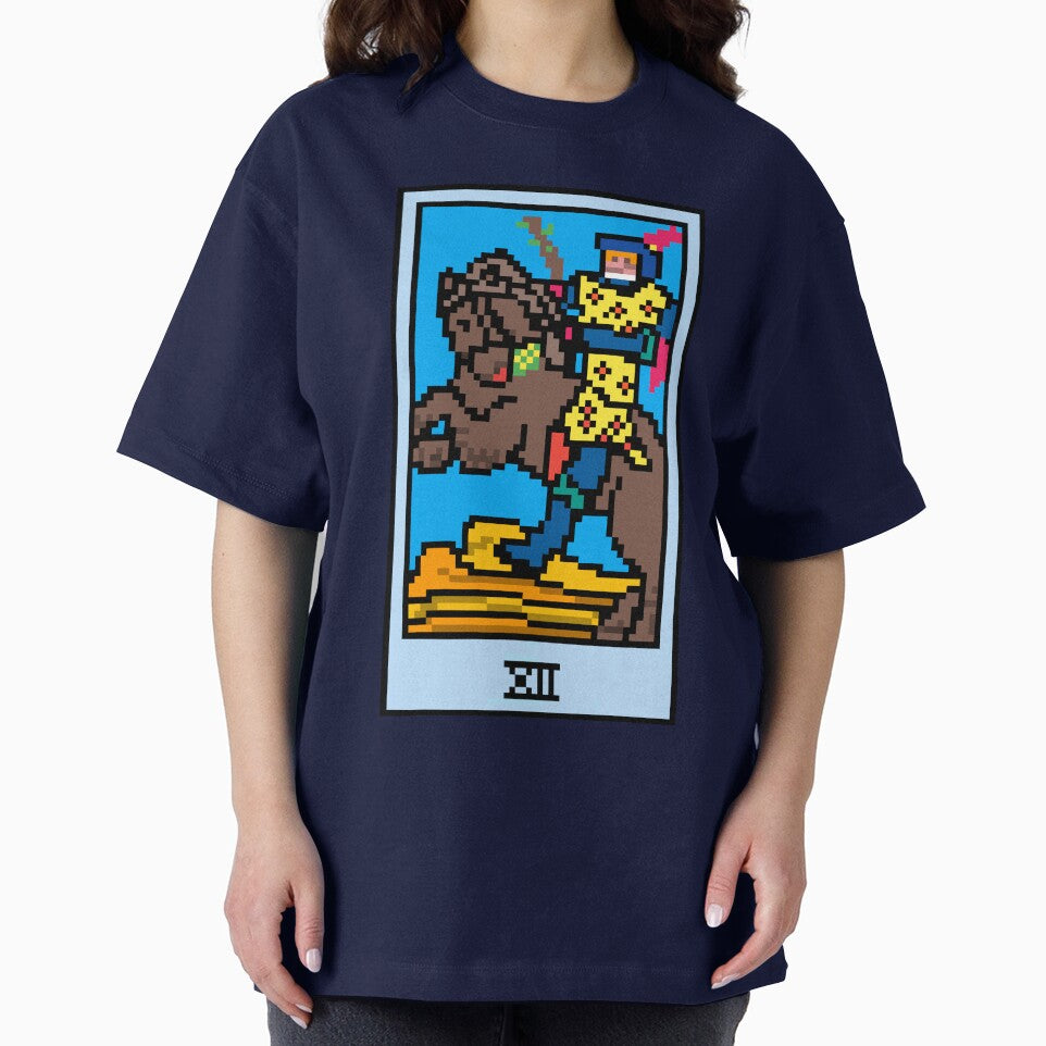 Wait, is this pixel art tarot? Blue - Minor Arcana 'Knight of Wands' (Design for T-shirt, stickers and other... (Image 2)