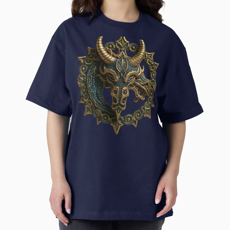 Golden Blue Dragon Head t-shirt Print, Celtic Fantasy home Decor, Viking home Decor by TheGaliyaStudio Hoodie,... (Image 2)