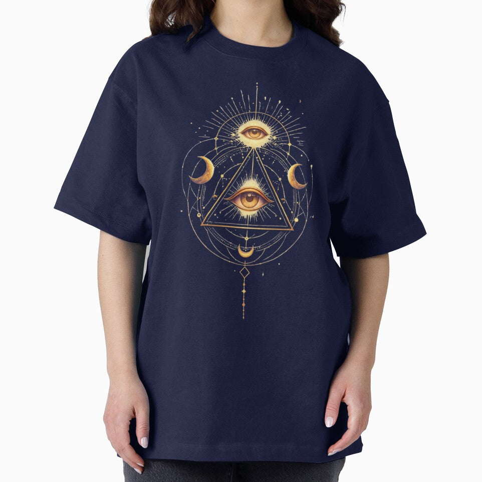 Sacred Geometry All Seeing Eye – Celestial Moon Cosmic Mystic Art by anandsiva2703 T-Shirts, Hoodie, Sweatshirt (Image 2)
