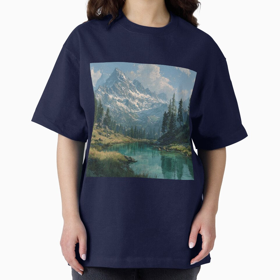 Dragon Mountain Snow Peaks Forest Art by GrinGalore
