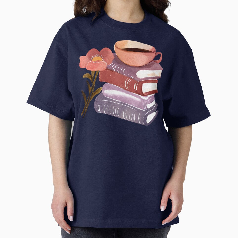 Books and Coffee Cup and Flowers by FarmOfCuties T-Shirts, Hoodie, Sweatshirt | BlankRebels.com (Image 2)