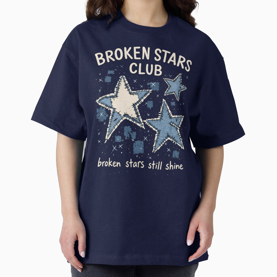 Broken Stars Club T-Shirt – Broken Stars Still Shine Graphic Tee by KDesignCrafts Hoodie, Sweatshirt (Image 2)