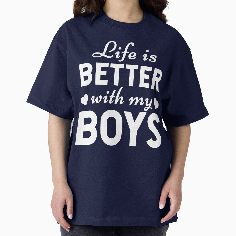 Life is Better with My Boys - Funny Saying Mom Mothers Day (white text) by dass-art T-Shirts, Hoodie, Sweatshirt (Image 2)