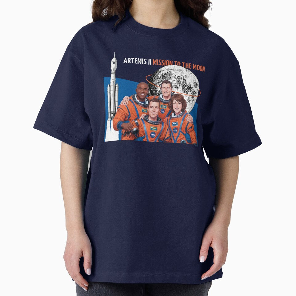Artemis II Astronaut Crew Mission to the Moon Dark Space Art by KiwiRider T-Shirts, Hoodie, Sweatshirt (Image 2)